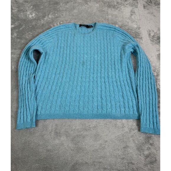 Valerie Stevens Cashmere Pullover Sweater Women's Size Large Blue - Picture 1 of 11